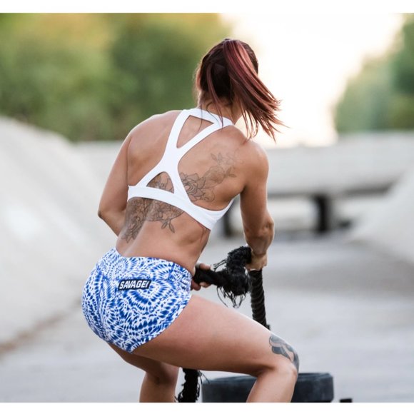 Savage Barbell Pants - Savage Barbell Booty Shorts Hippie Blue Size Small